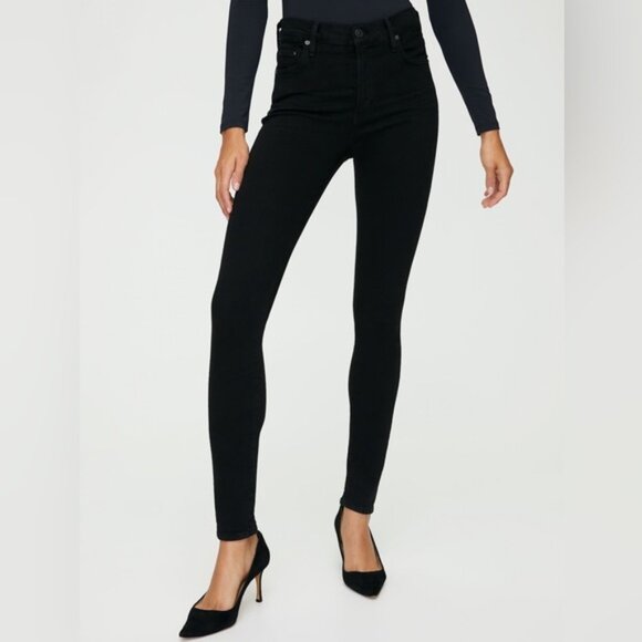 Aritzia Citizens Of Humanity Rocket High Rise Skinny Black Denim Jeans size 29 - Picture 12 of 12